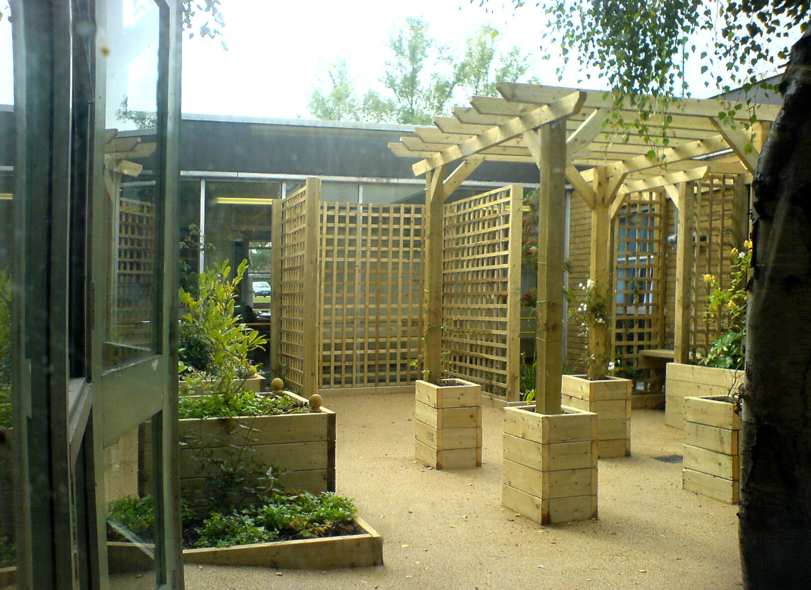 View of memorial garden and wild flowers